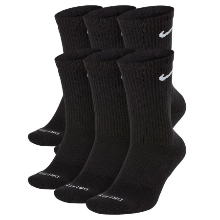 Skarpety długie NIKE 6-PAK Everyday Plus Cushioned Czarne Dri-FIT