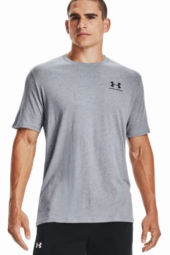 Koszulka męska Under Armour szara Left Chest Short Sleeve Shirt