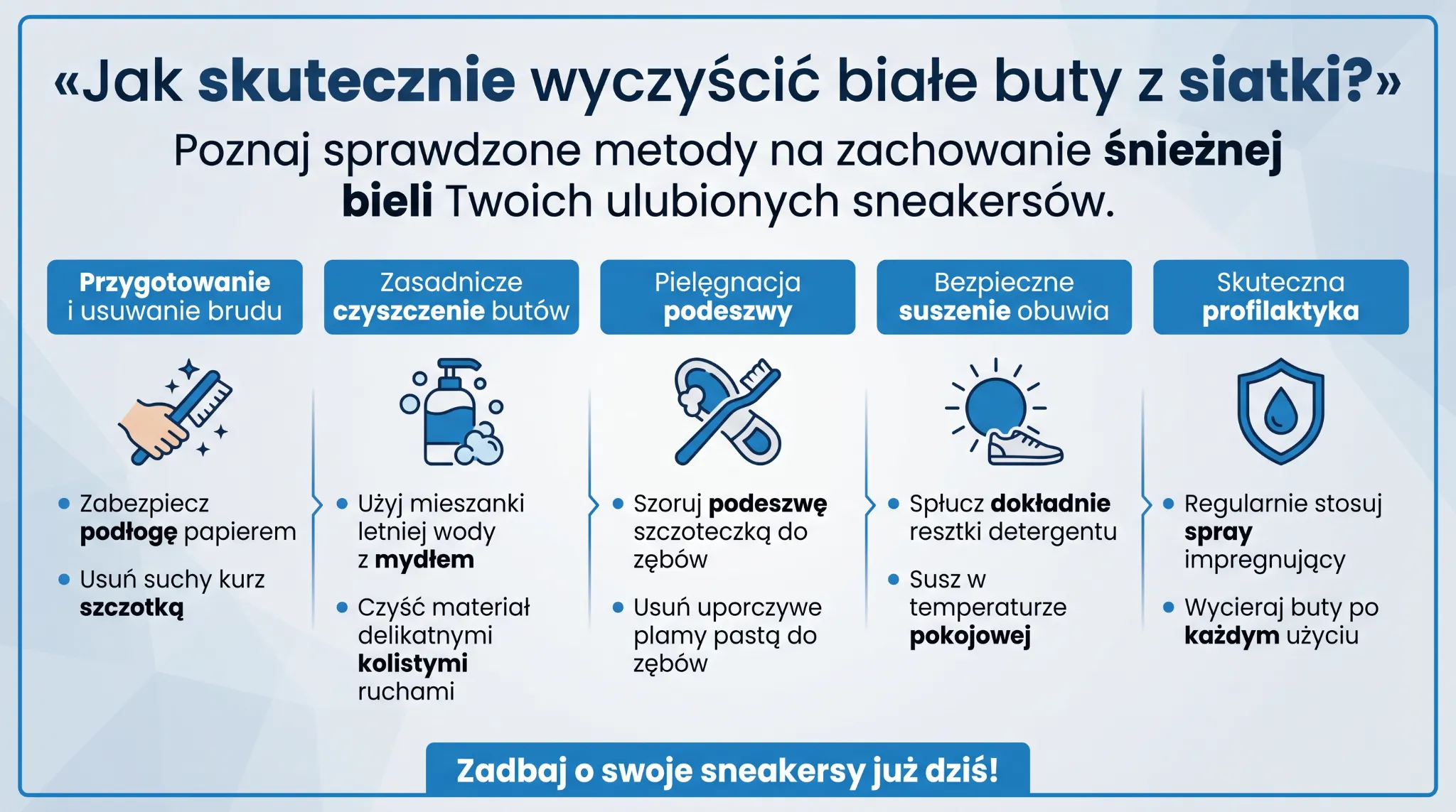 Jak skutecznie wyczyścić białe buty z siatki?