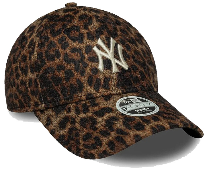 Czapka z daszkiem NEW ERA damska NYY Cosy Leopard 9FORTY brązowa