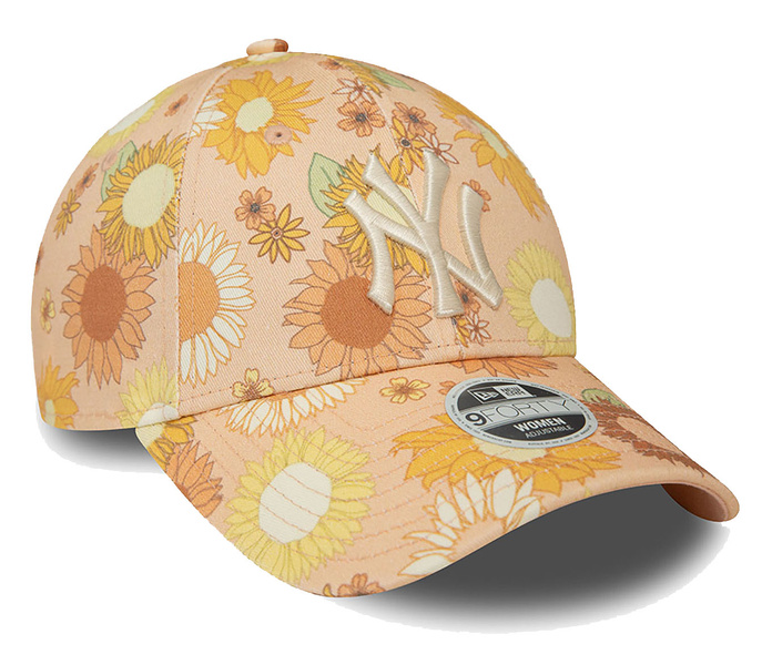 Czapka z daszkiem NEW ERA NYY Damska Floral 9FORTY pomarańczowa