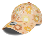 Czapka z daszkiem NEW ERA NYY Damska Floral 9FORTY pomarańczowa