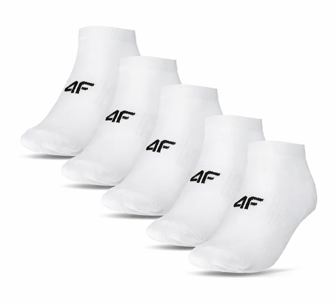 Skarpety 4F Męskie Krótkie 5-Pak Białe Sportowe