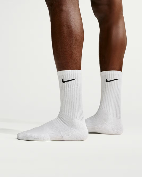 Skarpety długie NIKE Everyday Cushion Crew 6 pak BIAŁE Sportowe
