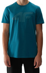 T-shirt męski 4F Koszulka regular z nadrukiem morska zieleń
