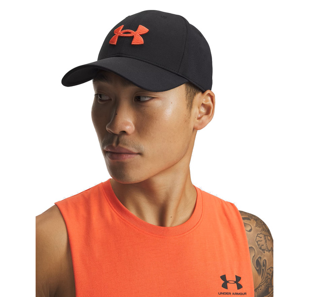 Czapka Under Armour z daszkiem  BLITZING ADJ CAP męska Czarna Orange