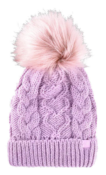 Czapka zimowa dziewczęca 4F Beanie Knitt fioletowa