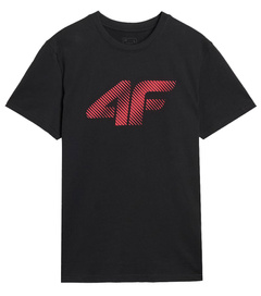 T-shirt męski 4F Koszulka regular z nadrukiem czarny 