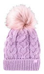 Czapka zimowa dziewczęca 4F Beanie Knitt fioletowa