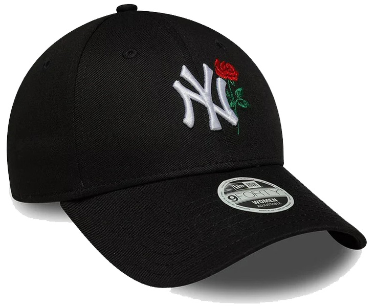 Czapka z daszkiem damska NEW ERA NYY MLB Flower Icon 9FORTY czarna