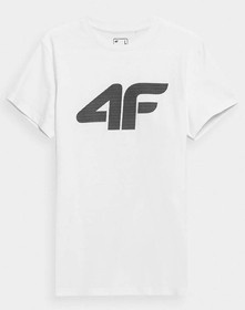T-shirt 4F Koszulka męska z nadrukiem BIAŁA