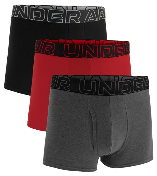 Bokserki męskie UNDER ARMOUR Czarne - Czerwone - 3 PAK Performance 3in