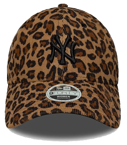 Czapka z daszkiem NEW ERA damska NYY MLB Leopard Cord 9FORTY beżowa