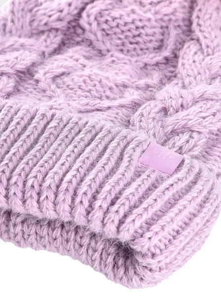 Czapka zimowa dziewczęca 4F Beanie Knitt fioletowa