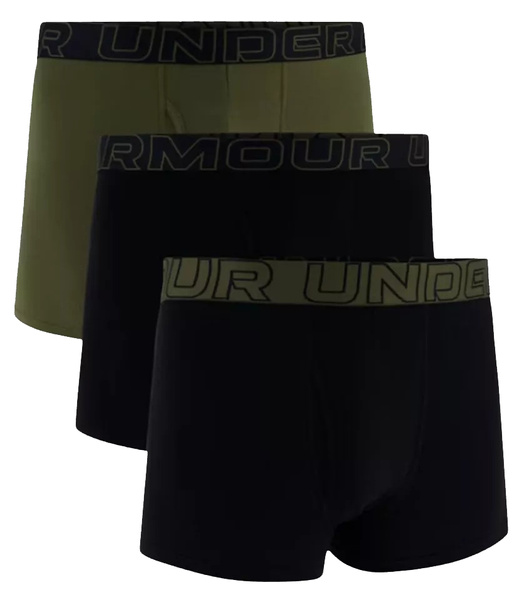 Bokserki męskie UNDER ARMOUR Czarne/Khaki - 3 PAK Performance 3in