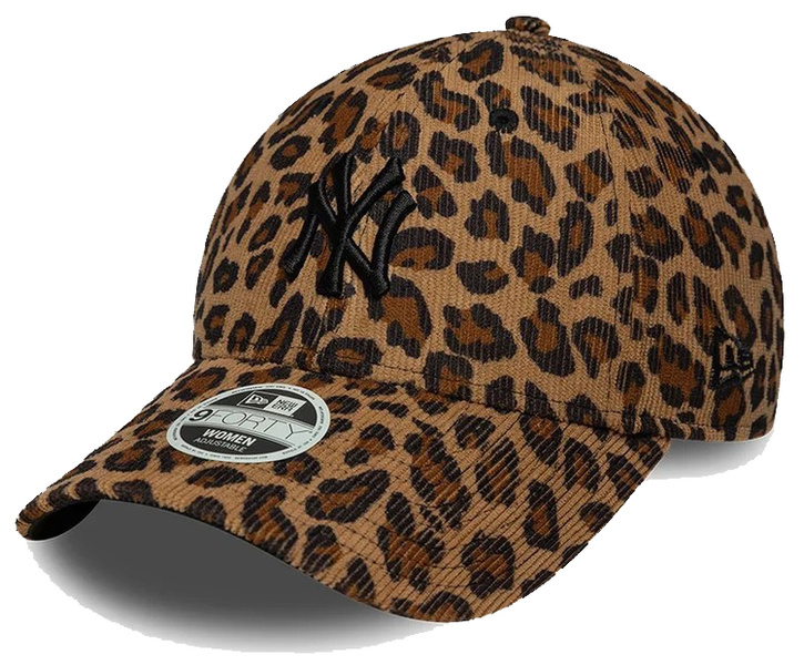 Czapka z daszkiem NEW ERA damska NYY MLB Leopard Cord 9FORTY beżowa