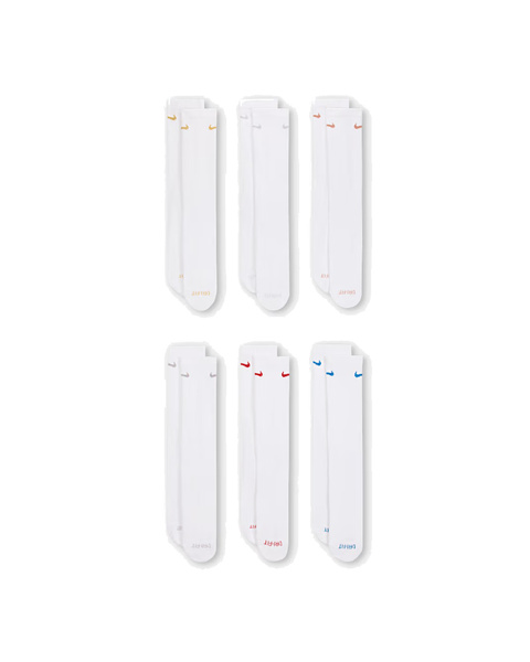 Skarpety długie NIKE 6-PAK Everyday Plus Cushioned Białe Dri-FIT