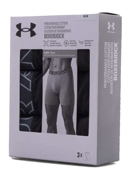 Bokserki męskie UNDER ARMOUR Czarne - 3 PAK Performance 6in