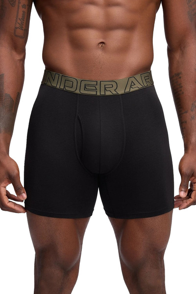Bokserki męskie UNDER ARMOUR khaki - 3 PAK Performance 6in