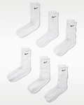 Skarpety długie NIKE Everyday Cushion Crew 6 pak BIAŁE Sportowe