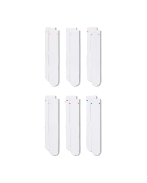 Skarpety długie NIKE 6-PAK Everyday Plus Cushioned Białe Dri-FIT