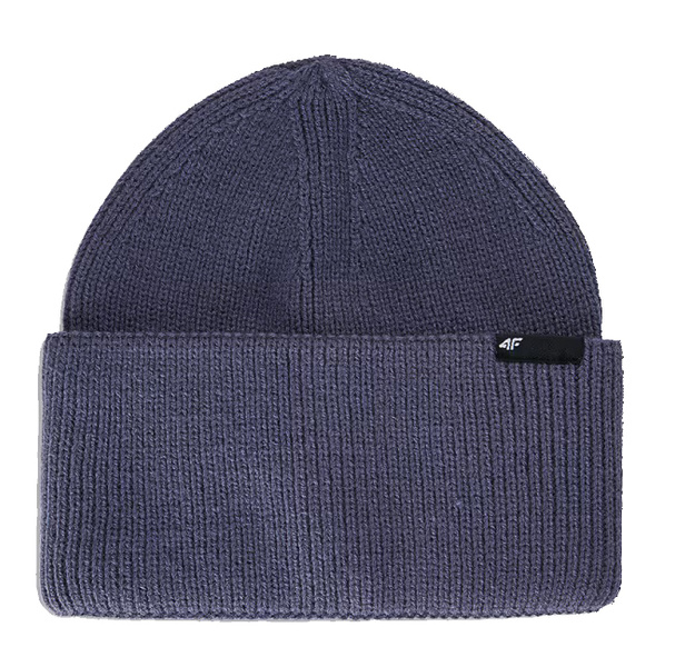 Czapka dziecięca Beanie zimowa z dodatkiem wełny granatowa 