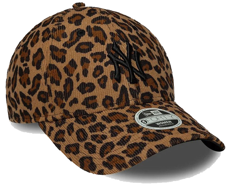 Czapka z daszkiem NEW ERA damska NYY MLB Leopard Cord 9FORTY beżowa