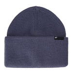 Czapka dziecięca Beanie zimowa z dodatkiem wełny granatowa 