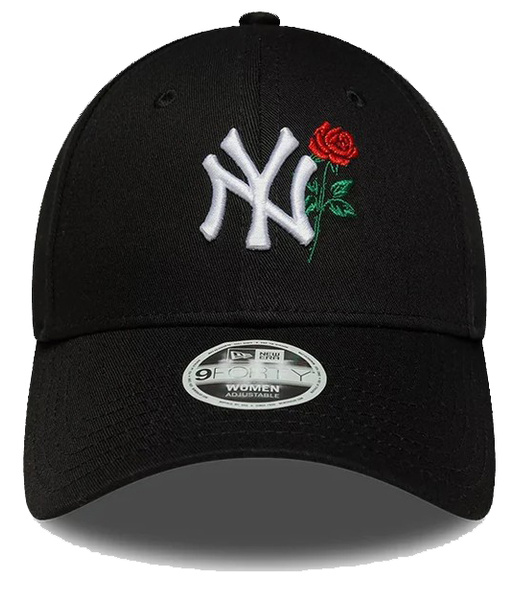 Czapka z daszkiem damska NEW ERA NYY MLB Flower Icon 9FORTY czarna