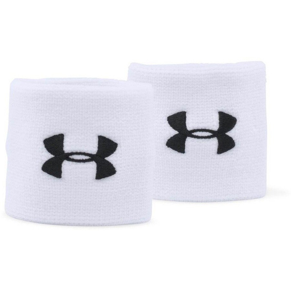 Frotki na nadgarstki rękę UNDER ARMOUR sportowe - 2 szt białe