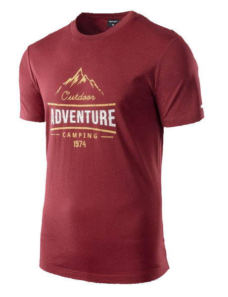 Koszulka męska HI-TEC T-SHIRT LORE Bordowa 