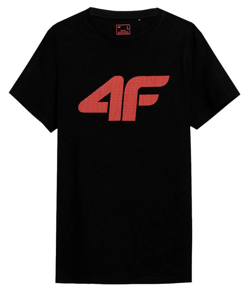 T-shirt 4F Koszulka męska z nadrukiem CZARNA